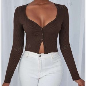 5/$25 Shein Brown Crop Top S
